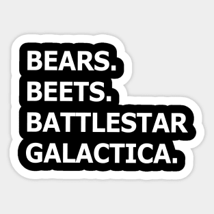 Bears Beets Battlestar Galactica, The Office, Dwight Schrute Sticker